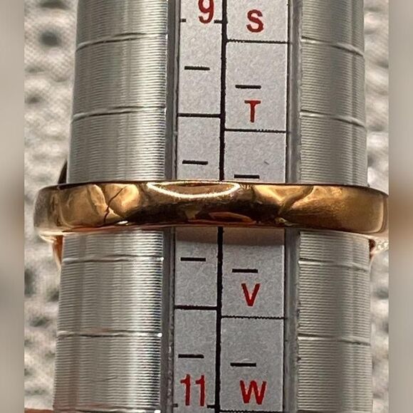 Bronze Black Crystal Pavé Love Knot Ring Size Approx US 10 Gold Tone Statement - Picture 5 of 6